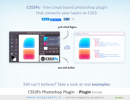 پلاگین فتوشاپ تبدیل عناصر طراحی خود به CSS3 - CSS3Ps Photoshop Plugin
